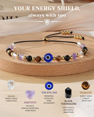 HGDEER black tourmaline grounding bracelet designed to help stabilize energy throughout busy days.