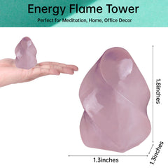 Hguxmcu Rose Quartz Heart Chakra Flame Tower enhances heart energy during practice