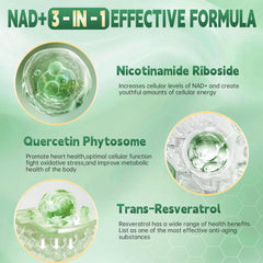 HHerbionix NAD Resveratrol ingredients graphic features NR resveratrol and quercetin