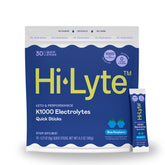 Hi-Lyte K1000 Blue Raspberry packet front for on-the-go hydration.