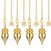 Hicarer copper dowsing pendulum close-up with pointed pendant for divination use.