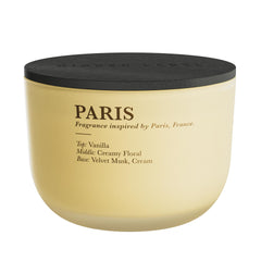 Hidden Label Vanilla Cream candle with triple-wick for an even burn and lasting fragrance.
