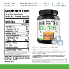 High Protein Coffee chocolate iced coffee glass serve highlights creamy coffee goodness.