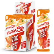 HIGH5 Energy Gel Juicy Orange sachet front view, convenient energy during workouts.