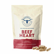 Higher Healths Grass-Fed Beef Heart supplement bottle with additive-free capsules for clean energy support