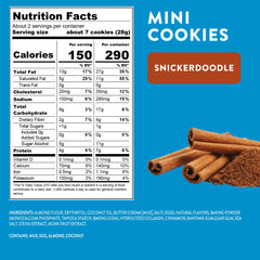 HIGHKEY Snickerdoodle almond-flour dough close-up emphasizes gluten-free, grain-free snack.