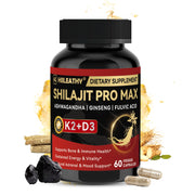 HIILEATHY Shilajit bottle front showing premium blend for energy and balance