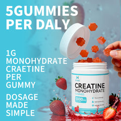 Hiiwell Creatine Monohydrate Gummies ingredients label highlights vegan, gluten-free properties.