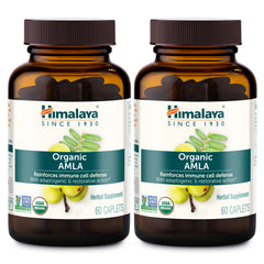 Himalaya Amla bottle closeup highlighting organic quality.