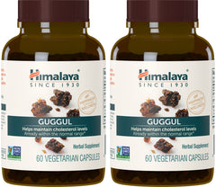 Himalaya Guggul bottle pour for convenient daily capsules.