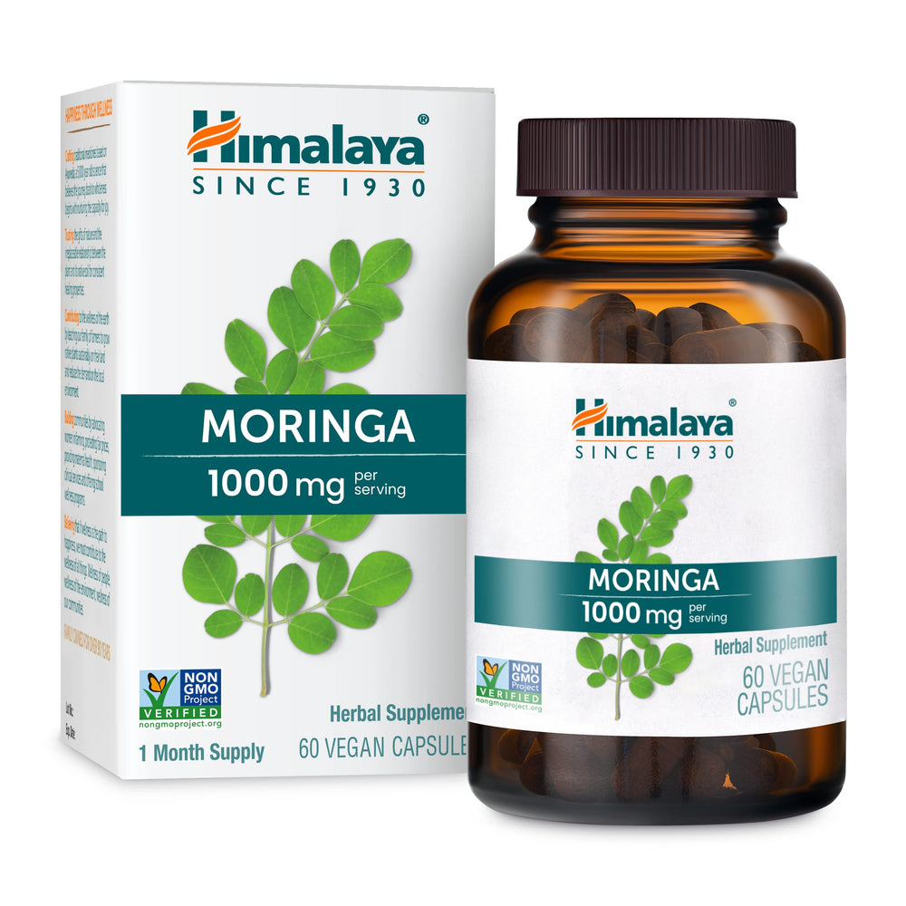 Himalaya Moringa bottle front view supports daily wellness.