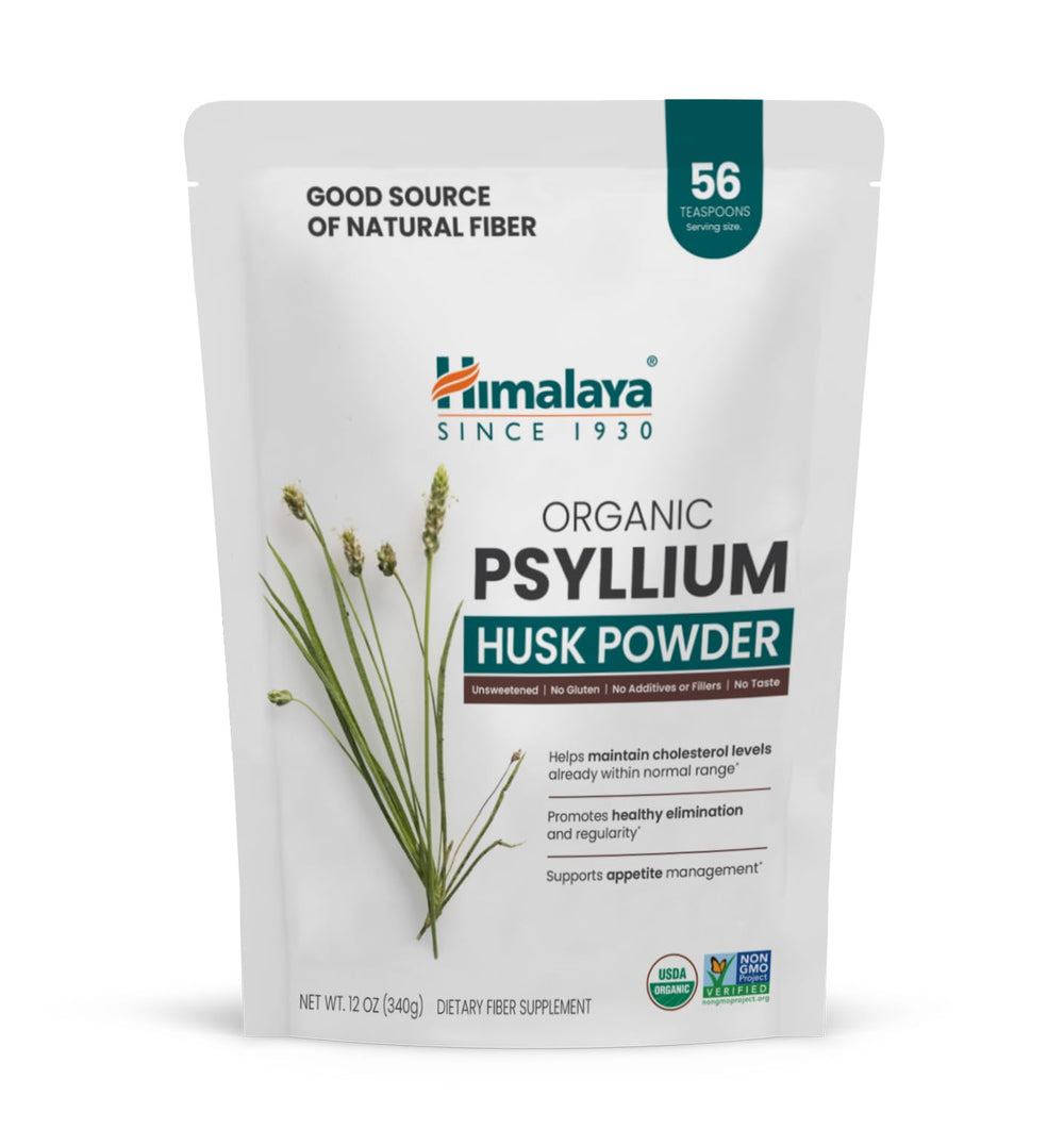 Himalaya Psyllium Husk Powder bottle pour for daily fiber routine