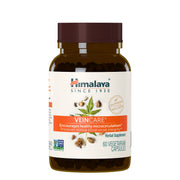 Himalaya Veincare bottle label highlights vegan, non-GMO circulation support