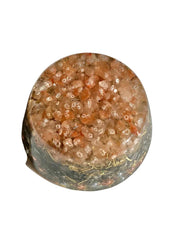 Himalayan Pink Salt Single Crystal Tower Buster Orgone Generator base view shows compact energy accumulator