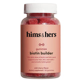 Hims & Hers biotin gummies bottle supports daily hair health