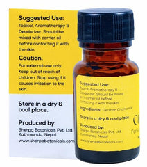 German Chamomile oil diffuser blend by Sherpa Botanicals for relaxation.