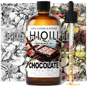 HIQILI Chocolate Fragrance Oil bottle for long-lasting candle aroma.