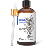 HIQILI Clove Oil bottle for oral care and aromatherapy.