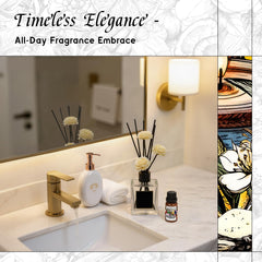 Reed diffuser setup with HIQILI oil delivering balanced notes softly.