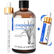 HIQILI lemongrass essential oil bottle shows pure aroma for diffusion.