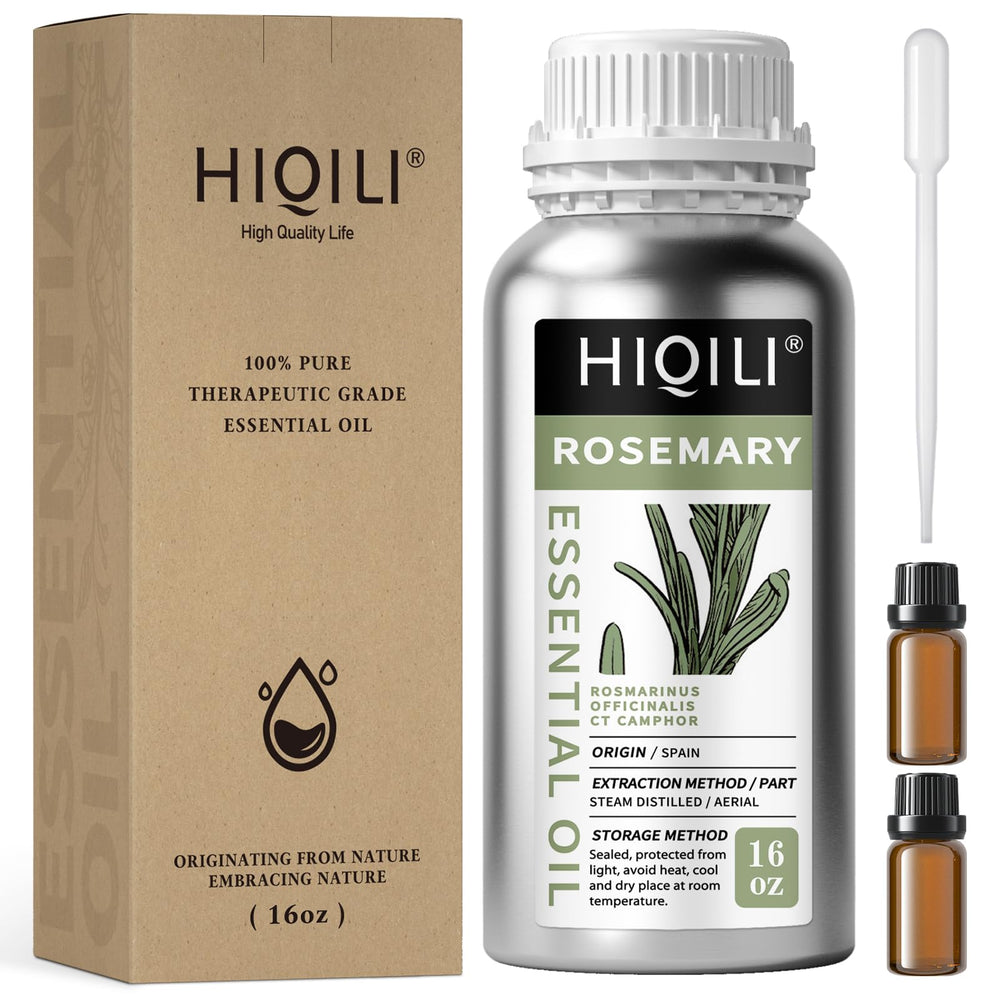 HIQILI Rosemary Oil bottle front—pure hair care oil for refreshing vitality.