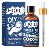 HIQILI Sunshine Coconut fragrance oil in a diffuser bottle for tropical ambiance.