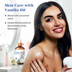 HIQILI Vanilla Essential Oil diffuser setup releasing warm, sweet aroma