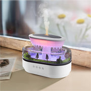 HIROGA Rain Diffuser cloud-design creates calming ambience in a bedroom