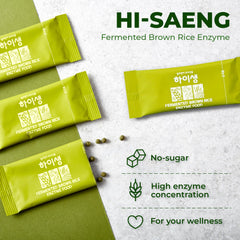 HISAENG fermented brown rice enzyme granules: a nutrient-rich formula that dissolves quickly with water.