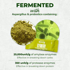 HISAENG on-the-go enzyme packets: fit digestion support into a busy day.