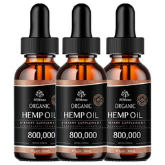 HMone 3-pack hemp oil drops pack front view for convenient daily use.