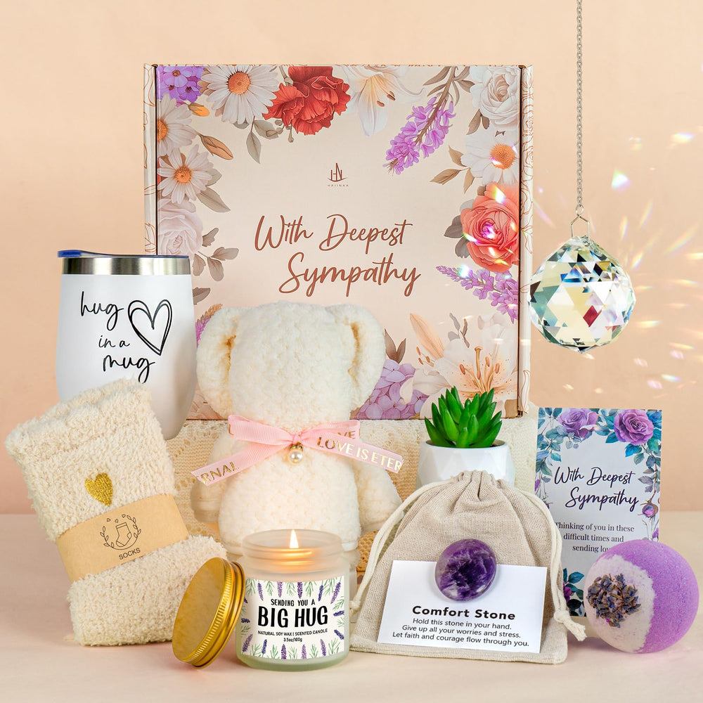 HN HAIINAA lavender candle in sympathy basket for calming ambiance and reflection.