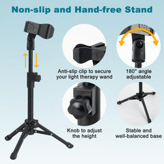 Hoakya adjustable-angle stand allows precise positioning on body areas.