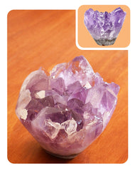 HoHpHq amethyst cake shape crystal for meditation and decorative display