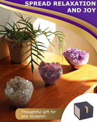HoHpHq real amethyst quartz paperweight for study or workplace decor