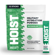 HOIST electrolyte stick dissolving in water for quick hydration during workouts.