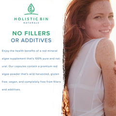 Holistic Bin Gigartina red algae powder showing nutrient-rich texture