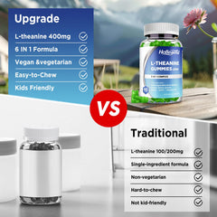 HOLLEGEND L-Theanine Gummies vegan label on package signals plant-based calm aid.
