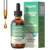 HOLLEGEND Liposomal L-Lysine bottle with lemon flavor for immune and skin health support