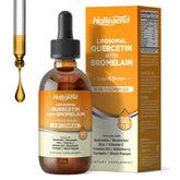 HOLLEGEND liposomal quercetin bottle for immune support and easy dosing.
