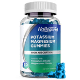 HOLLEGEND Potassium Magnesium Gummies bottle with blueberry flavor supporting muscle comfort