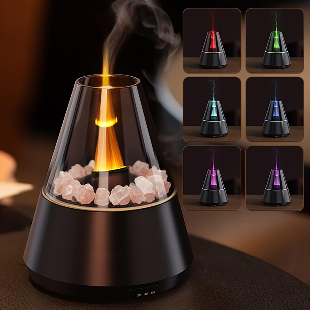 Holwim Flame Diffuser shows a 3D flame for a safe, cozy fireplace vibe.