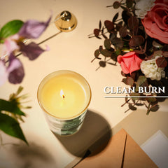 Home Lights Sage & Moss wick burn emphasizes steady aroma with minimal soot.