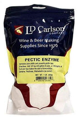 The Homebrew Shop pectic enzyme powder label prevents haze and globs in fermentations.