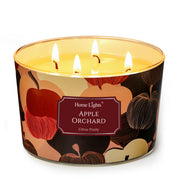 Home Lights front view of apple orchard candle showing jar and label, decorative appeal