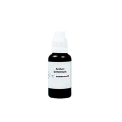 HomeoMart Acidum Benzoicum 6C bottle, portable and easy to use.
