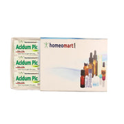 HomeoMart Acidum Picricum pellets bottle: compact and easy to carry for on-the-go use.
