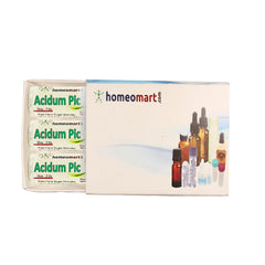 HomeoMart Acidum Picricum pellets bottle: compact and easy to carry for on-the-go use.