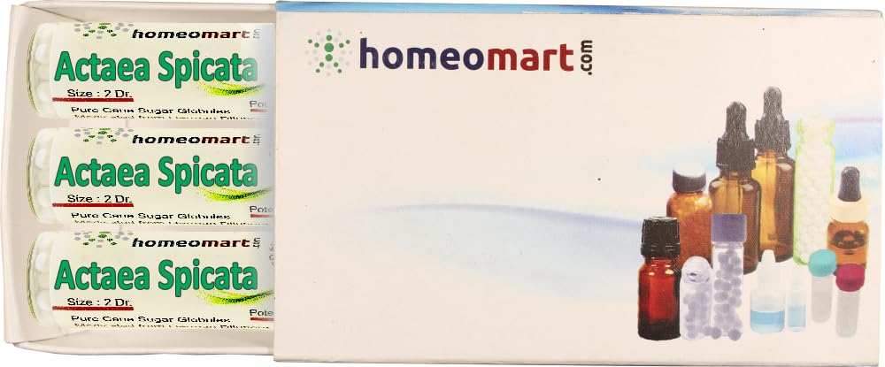 HomeoMart Actaea Spicata pellets in a 6C vial for gentle daily use