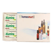 HomeoMart Alumina pellets in a glass vial for easy daily dosing.